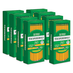 Dixon Ticonderoga Pencils - Pkg of 480, Yellow, Pre-Sharpened, 8 boxes of 60 pencils