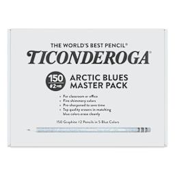 Dixon Ticonderoga Pencils - Box of 150, Arctic Blues, Pre-Sharpened, front of packaging