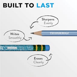 Built to last. Sharpens evenly. Writes smoothly. Erases Cleanly.