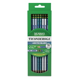 Dixon Ticonderoga Pencils - Box of 18, Arctic Blues, Pre-Sharpened