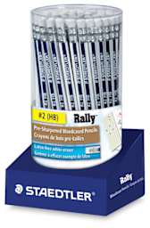 Staedtler Rally Pencils - Front view of package and tub of 72 pencils 