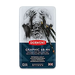 Derwent Graphic Pencils - Medium Designer, Set of 12, front of packaging