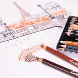 Conté à Paris Sketching Pencils - Set of 12, sketching on paper