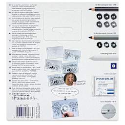 Staedtler Mars Lumograph Charcoal Pencils - Set of 12, back of packaging