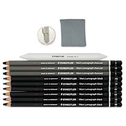 Staedtler Mars Lumograph Charcoal Pencils - Set of 12, contents