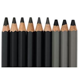 Staedtler Mars Lumograph Charcoal Pencils - Set of 12, close up of pencil tips