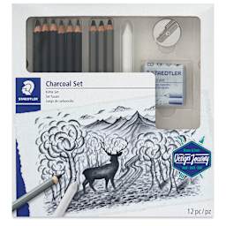 Staedtler Mars Lumograph Charcoal Pencils - Set of 12, front of packaging
