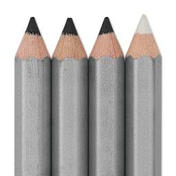 Staedtler Mars Lumograph Charcoal Pencils - Set of 7, close up of pencil tips