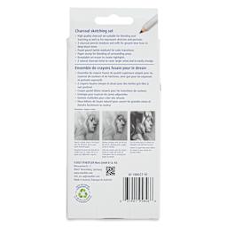 Staedtler Mars Lumograph Charcoal Pencils - Set of 7, Charcoal Sketching Set, back of packaging