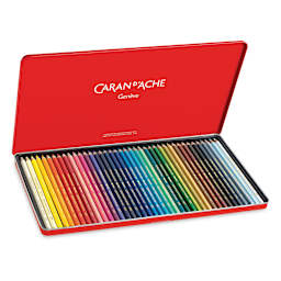 Caran d'Ache Supracolor Soft Aquarelle Pencil Set - Assorted Colors, Set of 40, inside package