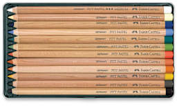 Faber-Castell Pitt Pastel Pencil Set - Assorted Colors, Tin Box, Set of 12, inside package