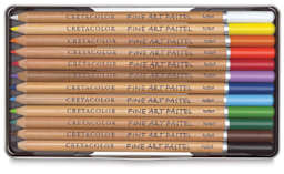 Cretacolor Fine Art Pastel Pencils Set - Set of 12 shown open in storage tray