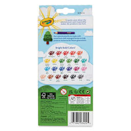 Crayola Erasable Colored Pencils - Assorted Colors, Set of 24, back of the packaging