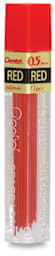 Pentel Hi-Polymer Colored Leads - Tube of 12 red leads shown upright