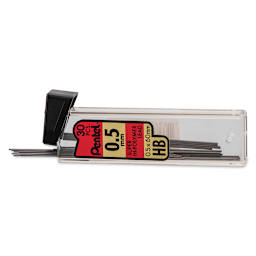 Pentel Hi-Polymer Lead Refills - 0.5 mm, Black, HB, Pkg of 30 packaging open