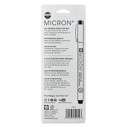 Sakura Pigma Micron Pens - Set of 3, Black, 005, back of packaging