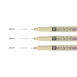 Sakura Pigma Micron Pens - Set of 3, Black, 005 (pens with swatches)