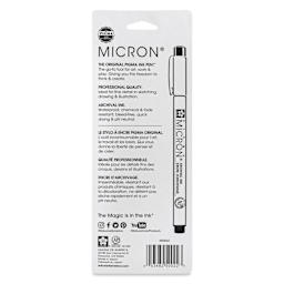Sakura Pigma Micron Pens - Set of 3, Black, 05, back of packaging