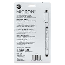 Sakura Pigma Micron Pens - Set of 6, Black, 05, back of packaging