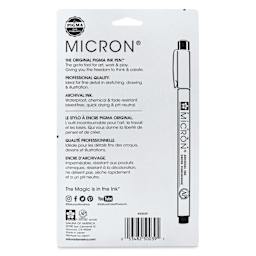 Sakura Pigma Micron Pens - Set of 6, Black, 08, back of packaging