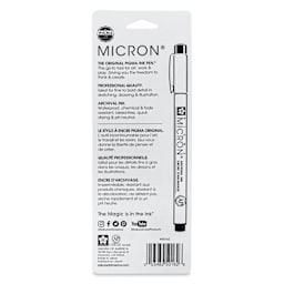Sakura Pigma Micron Pens - Set of 3, Light Cool Gray, Fine and Bold Sizes, back of packaging