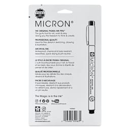 Sakura Pigma Micron Pens - Set of 6, Assorted Colors, 01, back of packaging
