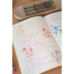 Sakura Pigma Micron, Brush and Graphic Marker, used in a planner