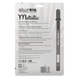Sakura Gelly Roll Pens - Assorted Metallic Colors, Medium Tip, Set of 10, back of packaging