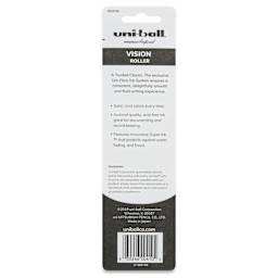 Uni-Ball Vision Rollerball Pen - Black, 0.7 mm, Pkg of 2, back of packaging