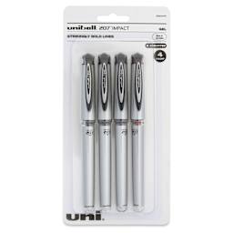 Uni-Ball Signo 207 Impact Rollerball Gel Pens - Assorted, Set of 4, front of the packaging