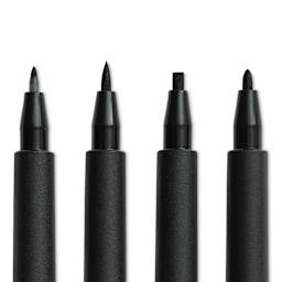 Faber-Castell Pitt Artist Pens- Black, Set of 4, Assorted Nibs, Bold
