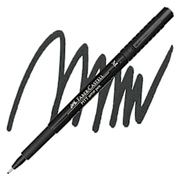 Faber-Castell Pitt Artist Pen - Black, Medium Nib pen and swatch
