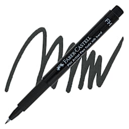 Faber-Castell Pitt Artist Pen - Black, Fude, Hard Brush Tip pen and swatch