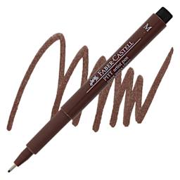Faber-Castell Pitt Artist Pen - Sepia, Medium Nib pen and swatch