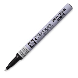 Sakura Pen-Touch Calligrapher Pens - Fine Line White pen shown at angle