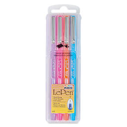 Marvy Uchida LePen Fine Line Marker Set  - Brilliant Colors, Set of 4, front of the packaging