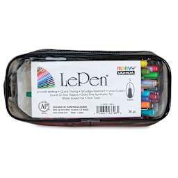 Marvy Uchida LePen Fine Line Marker Set - Complete, Set of 36, front of the packaging