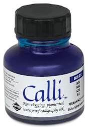 Daler-Rowney Calli Calligraphy Inks - Front of 1 oz bottle of Blue Ink 