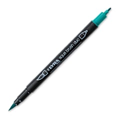 Lyra Aqua Brush Duo Marker - Viridian 061 (with caps off)