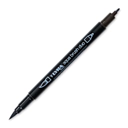 Lyra Aqua Brush Duo Marker - Deep Sepia 075 (with caps off)
