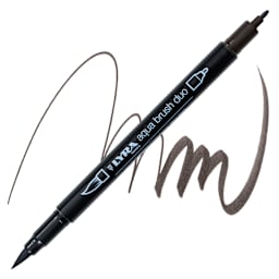Lyra Aqua Brush Duo Marker - Deep Sepia 075 marker and swatch