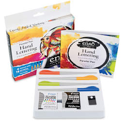 Pilot Enso Parallel Pen Hand Lettering Calligraphy Set - Components of set shown