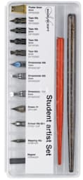 Manuscript Nib Sets - Closeup of Student Artist Nib set in packaging showing components
