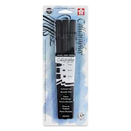 Sakura Pigma Calligrapher Pens - Set of 3, Black, Assorted sizes, packaging