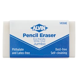 Alvin Jumbo White Vinyl Pencil Eraser, with sleeve