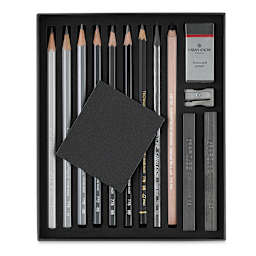 Caran d'Ache Sketching Set - Components of set shown in open package tray