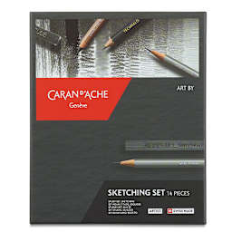 Caran d'Ache Sketching Set - Top view of front of package