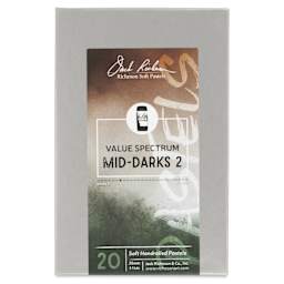 Richeson Soft Handrolled Pastels - Mid Darks 2, Set of 20 - front of packaging