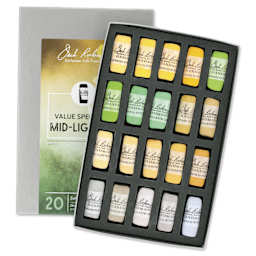 Richeson Soft Handrolled Pastels - Mid Lights 2, Set of 20
