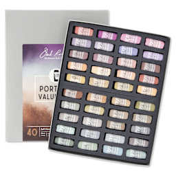 Richeson Soft Handrolled Pastels - Portrait Values 4-8, Set of 40